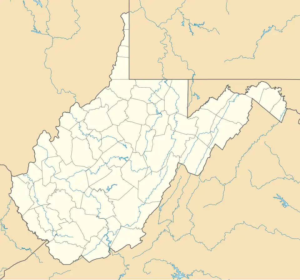 Map showing the location of Seneca Rocks