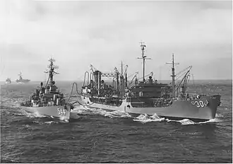 USS Chemung (AO-30) refueling USS Boyd (DD-544), 1969