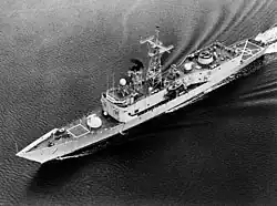 Oliver Hazard Perry underway in late 1977