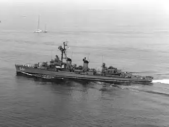 USS Prichett (DD-561) underway in 1969