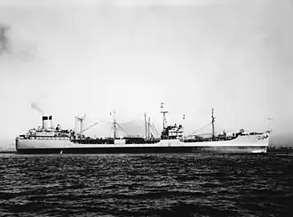 USS Tolovana (AO-64) off the San Francisco Naval Shipyard on 20 June 1957