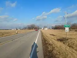U.S. Route&nbsp;136 westbound approaching the village of Tennessee