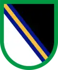 11th Airborne Division, 1st Brigade Combat Team  Although authorized, this is not an airborne nor air assault unit, thus this flash is not worn.