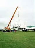 A C-117D being moved from NAS Keflavik to the Aviation Museum of Iceland.