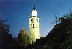 Uberlingen Munster tower at night