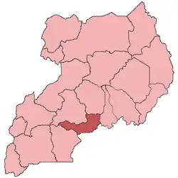 Location of the Archdiocese of Kampala within Uganda
