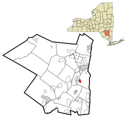 Location in Ulster County and the state of New York