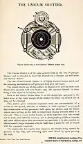 1898 Bausch & Lomb ad showing a shutter with B setting; the explanation displayed "bulb exposure" in quotation marks and explained it in detail, since the term was still novel.