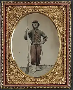 Photograph believed to be Private Alonzo F. Thompson, Company C, 14th Regiment, New York State Militia[26]