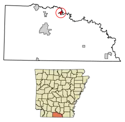 Location of Calion in Union County, Arkansas.
