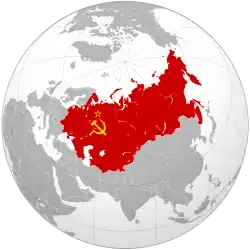 Union of Soviet Socialist Republic map With Flag