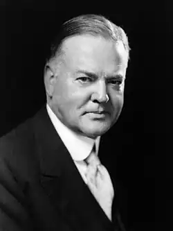Black-and-white photographic portrait of Herbert Hoover