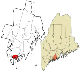 Location in Lincoln County and the state of Maine