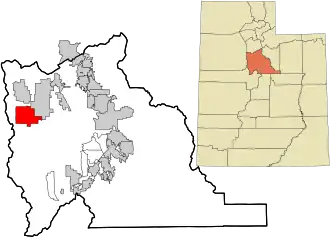 Location in Utah County and the state of Utah