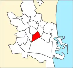 Location of the Eixample within Valencia