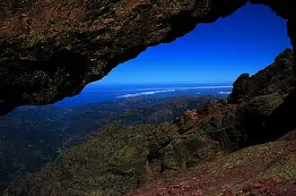 The Fango Valley from the arch of Capu Tafunatu