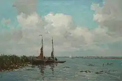 Fishing boats near Kortenhoef (about 1920).
