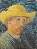 Self-Portrait with Straw Hat (reverse image), 1887 Van Gogh Museum, Amsterdam (F61v)