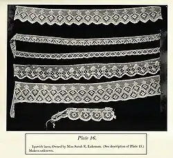 Ipswich lace samples, made with white thread