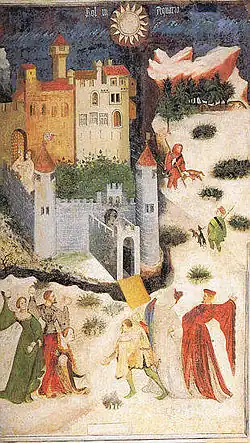 Fresco January in the Aquila Tower