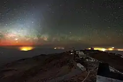 This remarkable photo shows the ESO La Silla observatory in the foreground with the planets Venus and Jupiter low in the sky and the Milky Way drifting behind them.[52]