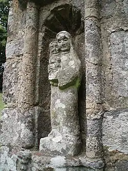 A statue of the Virgin and child