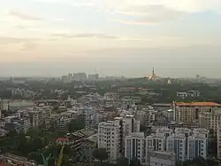 View of Shwedagon Pagoda from Kyauktada Township