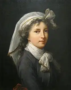 Copy of her 1790 self-portrait, originally done for the accademia di St. Luca in Rome.