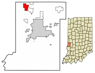 Location of New Goshen in Vigo County, Indiana.