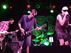 Violent Apathy at St. Andrews Hall on July 31, 2010. Left to right: J.C. Graves, Tommy Fuller, Eliot Rachman, and Kenny Knott. (Richard (Dick) Bowser present, not shown)