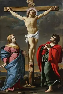 Crucifixion, oil on copper, attributed to Virginia Vezzi at the Matthiesen Gallery, London.