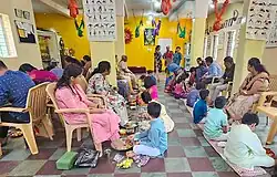 Vivekananda Kendra Students Worshiping Parents - Parents Worship Hindu Practice
