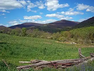 Vly and South Vly mountains from the center of town