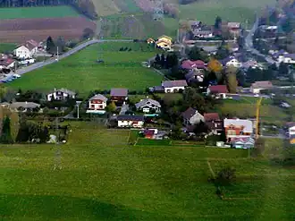 An aerial view of Juvigny