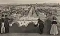 General view of Paris from the rooftop terrace of the Arc de Triomphe, c. 1840.