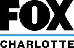 The Fox network logo in black above a light blue line and the word CHARLOTTE in all caps in a sans serif.
