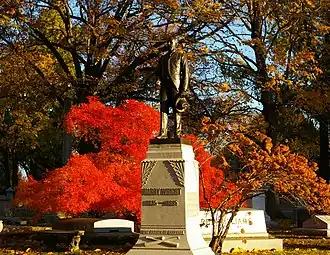 Harry Wright Monument (1897), West Laurel Hill Cemetery, Bala Cynwydd, Pennsylvania.