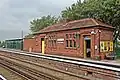 The waiting room and cycle storage on the Liverpool-bound platform.