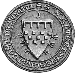 Black and white illustration of a mediaeval seal