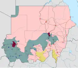 Map of Sudanese Civil War 2024