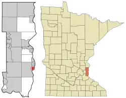 Location of the city of St. Marys Point within Washington County, Minnesota