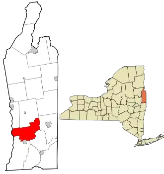Location in Washington County and the state of New York.