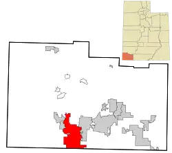 Location within Washington County, Utah