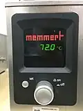 Temperature control knob of a water bath