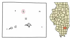 Location of Golden Gate in Wayne County, Illinois.