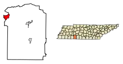 Location of Clifton in Wayne County, Tennessee.