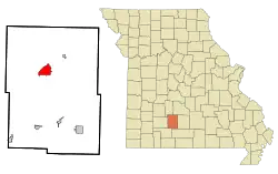 Location of Marshfield, Missouri