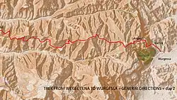 Second part of trekking route (basemap: OpenStreetMap)