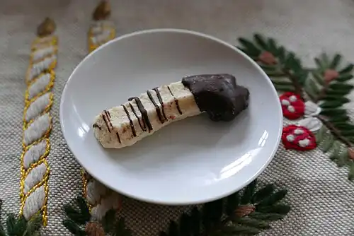 Petit four sec with chocolate coating