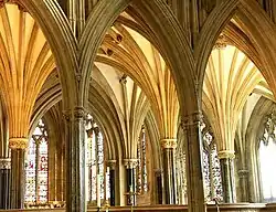 View through retrochoir to Lady Chapel of Wells Cathedral (1329–1345)
